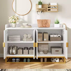 Credenza a 4 ante nera / grigia / verde grigio opaco / bianca