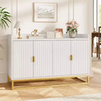 Credenza a 4 ante nera / grigia / verde grigio opaco / bianca