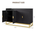 Credenza a 4 ante nera / grigia / verde grigio opaco / bianca