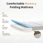 Materasso pieghevole in memory foam grigio, 15 cm, matrimoniale/queen/king, 1 persona