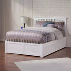 Letto a piattaforma White Full Mission con letto estraibile, per 2 (+1) persone