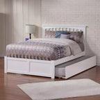 Letto a piattaforma White Full Mission con letto estraibile, per 2 (+1) persone