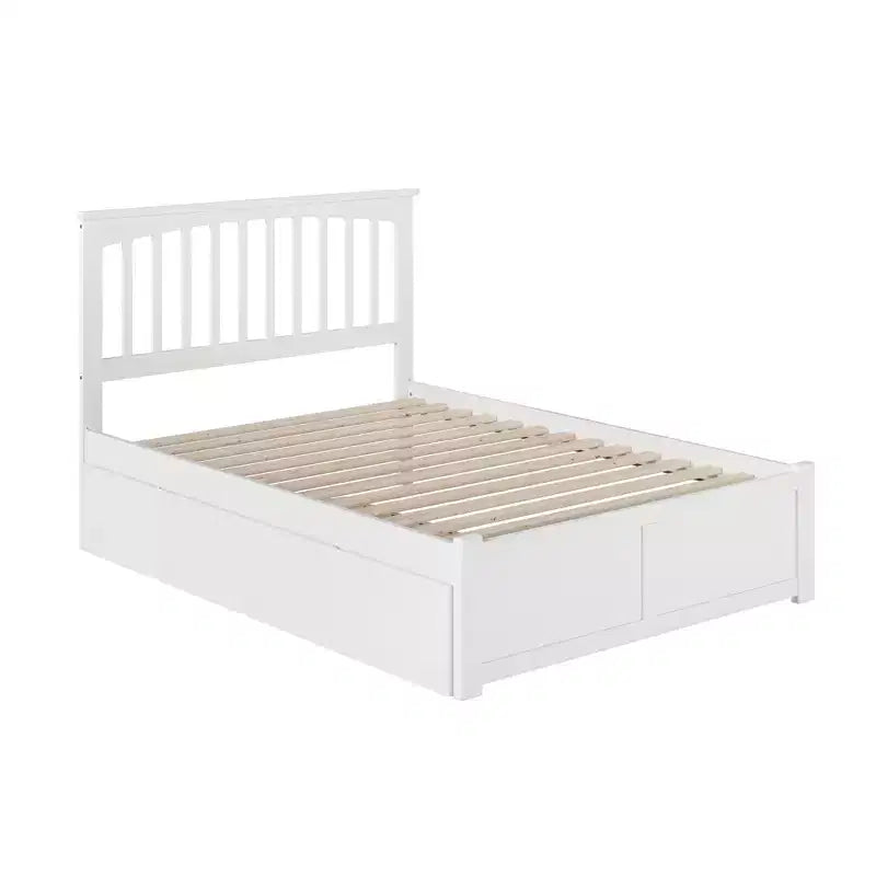Letto a piattaforma White Full Mission con letto estraibile, per 2 (+1) persone