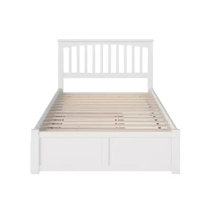 Letto a piattaforma White Full Mission con letto estraibile, per 2 (+1) persone