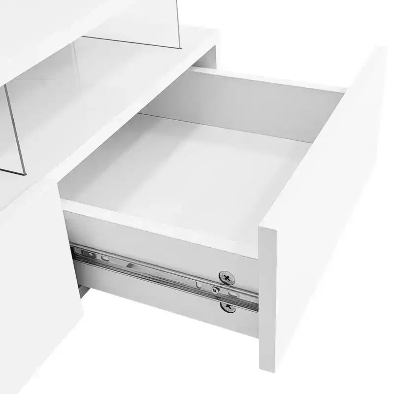 Tavolino da caffè quadrato con piano sollevabile, luci a LED, cassetti e vano portaoggetti nascosto, bianco e nero, per 1