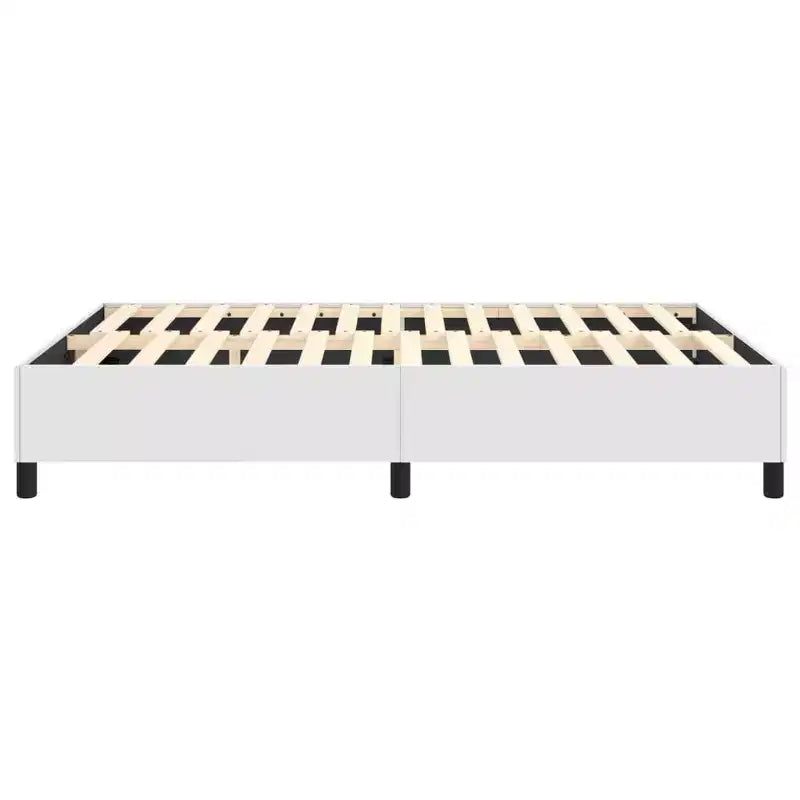 Struttura letto a piattaforma matrimoniale completa in similpelle bianca, 2 persone
