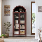Pensile ad arco per dispensa con ante in vetro, 5 ripiani, nero/blu/noce/bianco, singolo