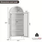 Pensile ad arco per dispensa con ante in vetro, 5 ripiani, nero/blu/noce/bianco, singolo
