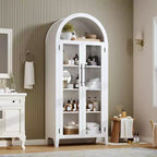 Pensile ad arco per dispensa con ante in vetro, 5 ripiani, nero/blu/noce/bianco, singolo