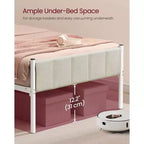 Struttura letto singolo imbottita in beige cappuccino/verde foresta per 1 persona