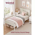 VASAGLE Twin Bed Frame with Upholstered Headboard,Footboard,550 lb Weight Capacity,Steel Slats,Easy Assembly,No Box Spring Needed