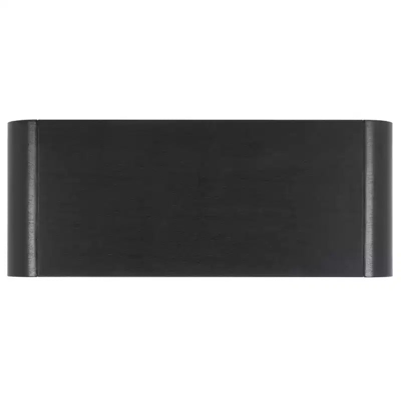 Tavolino da caffè curvo a 1 ripiano, colore nero/marrone/bianco sporco, 1 pezzo