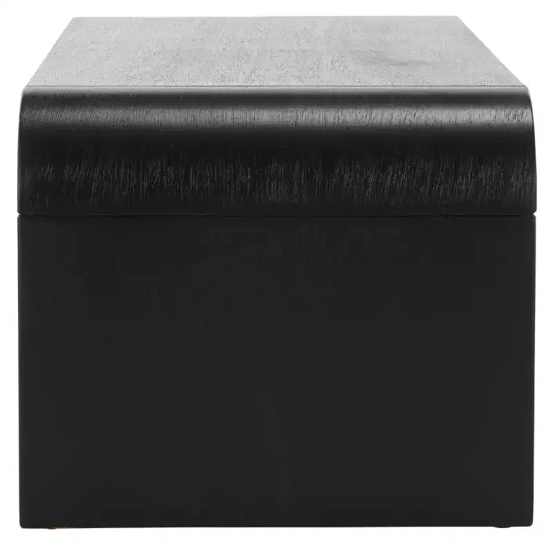 Tavolino da caffè curvo a 1 ripiano, colore nero/marrone/bianco sporco, 1 pezzo