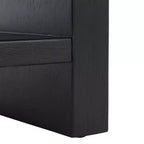 Tavolino da caffè curvo a 1 ripiano, colore nero/marrone/bianco sporco, 1 pezzo