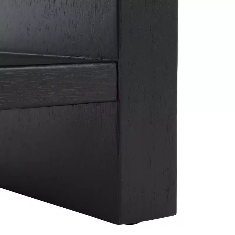 Tavolino da caffè curvo a 1 ripiano, colore nero/marrone/bianco sporco, 1 pezzo