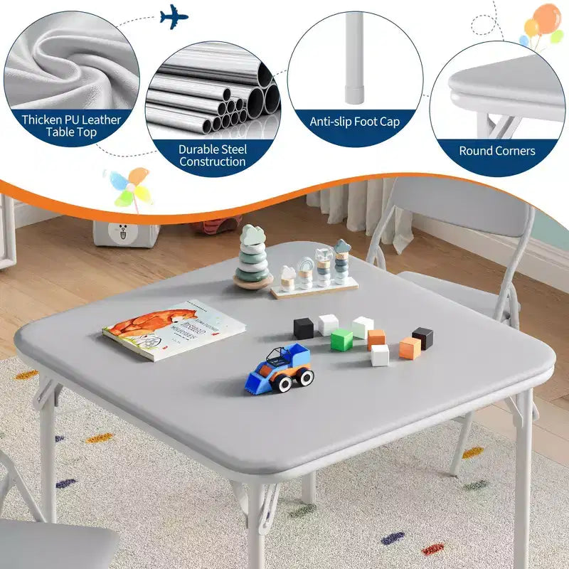 Tavolo pieghevole per attività in beige/nero/grigio per un massimo di 6 persone, rettangolare