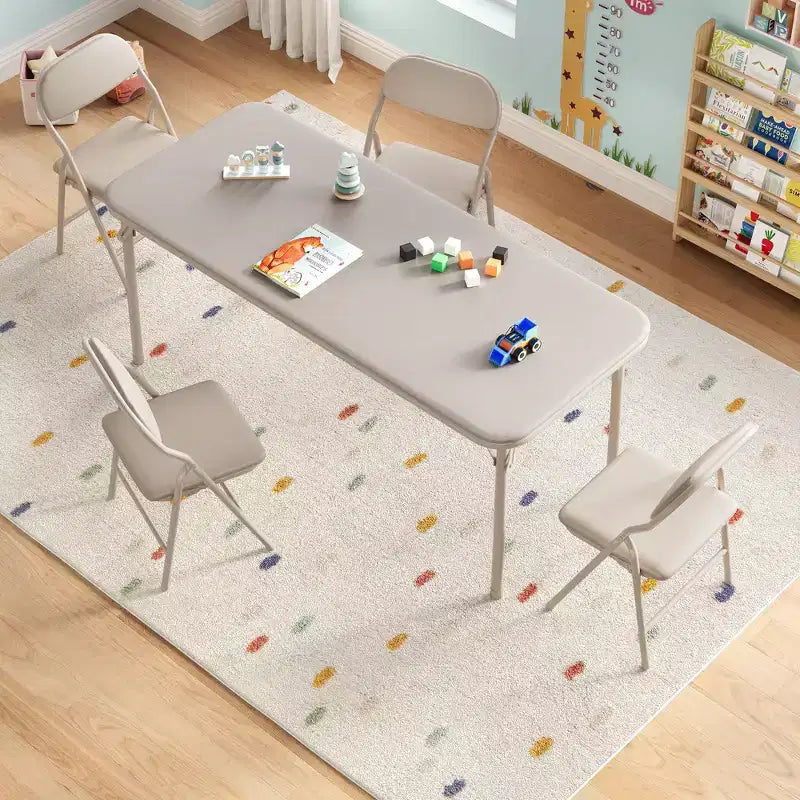 Tavolo pieghevole per attività in beige/nero/grigio per un massimo di 6 persone, rettangolare