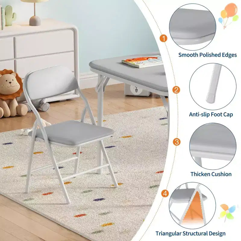Tavolo pieghevole per attività in beige/nero/grigio per un massimo di 6 persone, rettangolare