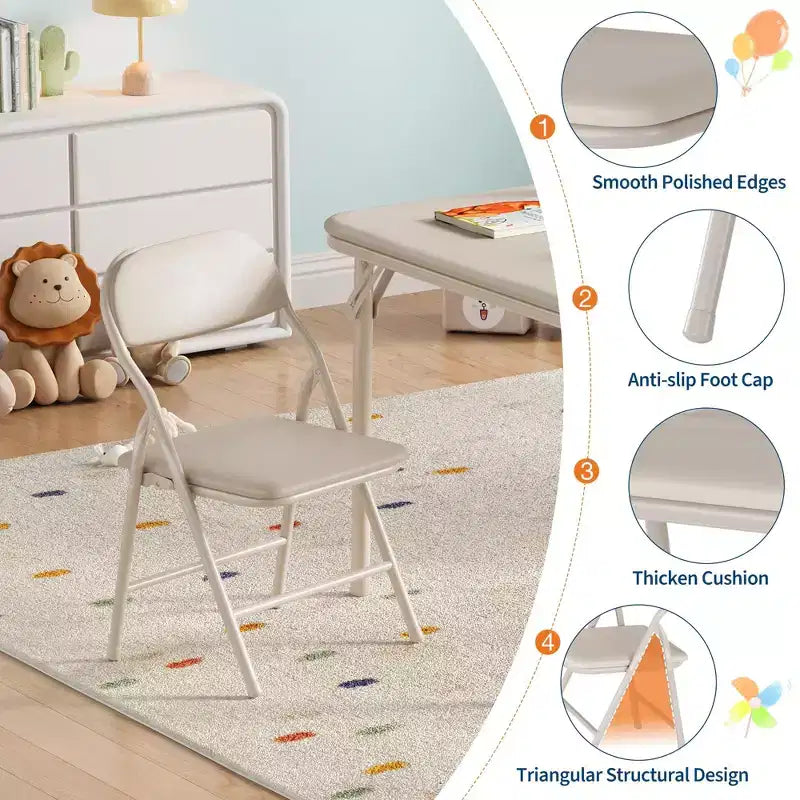 Tavolo pieghevole per attività in beige/nero/grigio per un massimo di 6 persone, rettangolare