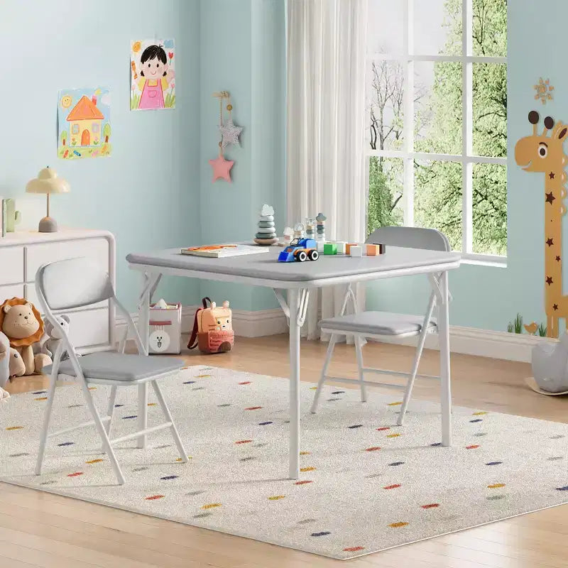 Tavolo pieghevole per attività in beige/nero/grigio per un massimo di 6 persone, rettangolare