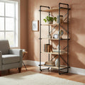 vidaXL Bookshelf Wall Bookcase Storage Standing Shelf Solid Firwood and Steel