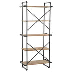 Scaffale industriale marrone e nero, 5 ripiani, montaggio in 1 persona