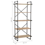Scaffale industriale marrone e nero, 5 ripiani, montaggio in 1 persona