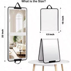 Specchio da Porta Pieghevole Bianco a Tutta Lunghezza, 33x13 pollici, 1 Persona